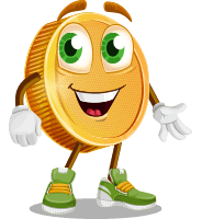 Cartoon Coin Vector Character AKA Coin McPay